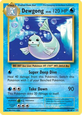 Dewgong 029/108  - Reverse Holofoil XY  Evolutions - Rare