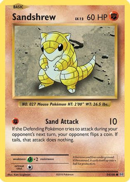 Sandshrew 054/108  - Reverse Holofoil XY  Evolutions - Common