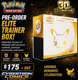 Pokémon 30th anniversary Elite Trainer box ( PRE ORDER) 1 free bonus pack of Pitch black included-  2 ETBs per customer