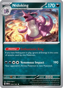 Nidoking 034/165  - Holofoil SV Scarlet & Violet 151 - Rare