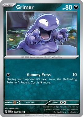 Grimer 088/165  - Reverse Holofoil SV Scarlet & Violet 151 - Common