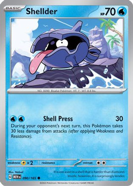 Shellder 090/165  - Reverse Holofoil SV Scarlet & Violet 151 - Common