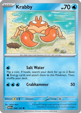 Krabby 098/165  - Reverse Holofoil SV Scarlet & Violet 151 - Common