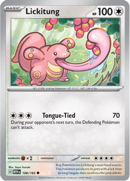 Lickitung 108/165  - Reverse Holofoil SV Scarlet & Violet 151 - Common