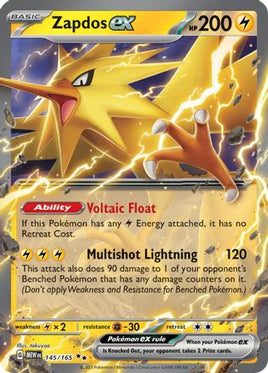 Zapdos ex 145/165  - Holofoil SV Scarlet & Violet 151 - Double Rare