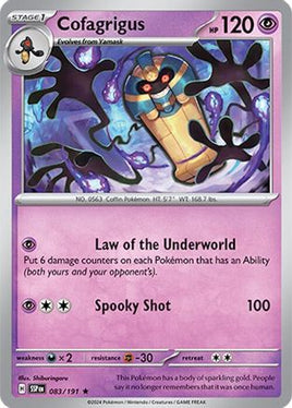 Cofagrigus 083/191  - Holofoil SV08 Surging Sparks - Rare