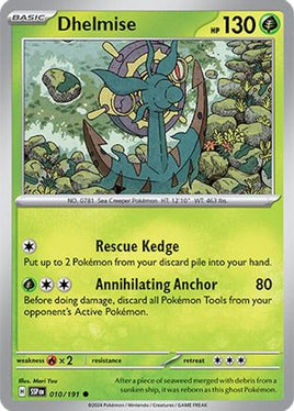 Dhelmise 010/191  - Reverse Holofoil SV08 Surging Sparks - Common