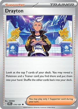 Drayton 174/191  - Reverse Holofoil SV08 Surging Sparks - Uncommon