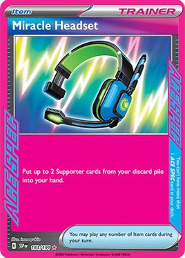 Miracle Headset 183/191  - Holofoil SV08 Surging Sparks - ACE SPEC Rare