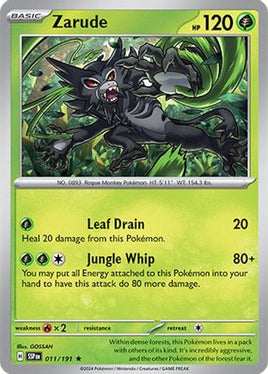 Zarude 011/191  - Reverse Holofoil SV08 Surging Sparks - Rare
