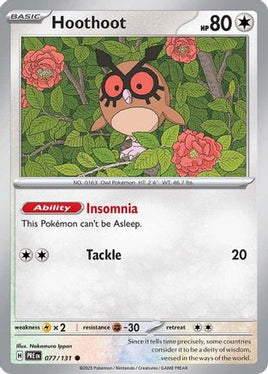 Hoothoot 077/131  SV Prismatic Evolutions - Common