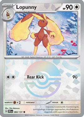 Lopunny (Poke Ball Pattern) 084/131  - Holofoil SV Prismatic Evolutions - Common