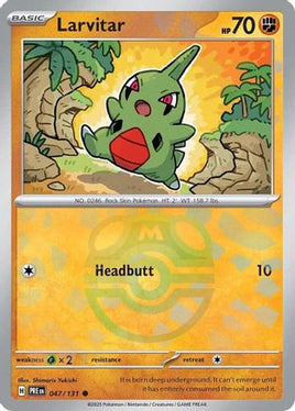 Larvitar (Master Ball Pattern) 047/131  - Holofoil SV Prismatic Evolutions - Common