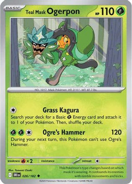 Teal Mask Ogerpon 026  SV10 Destined Rivals - Uncommon