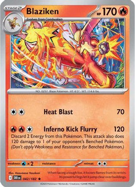 Blaziken 042/182  - Reverse Holofoil SV10 Destined Rivals - Rare