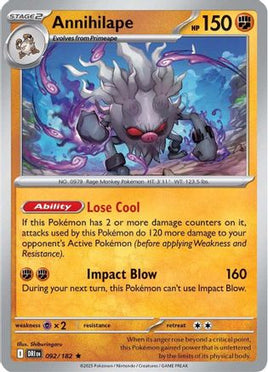 Annihilape 092  - Holofoil SV10 Destined Rivals - Rare