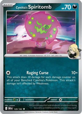 Cynthia's Spiritomb 129  - Reverse Holofoil SV10 Destined Rivals - Uncommon