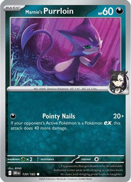 Marnie's Purrloin 130  - Reverse Holofoil SV10 Destined Rivals - Common