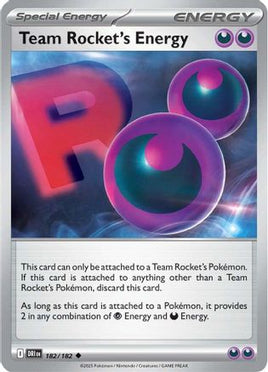 Team Rocket's Energy 182  SV10 Destined Rivals - Uncommon