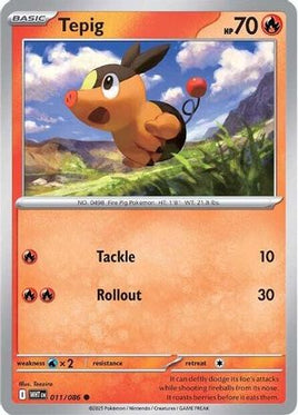 Tepig 011/086  - Reverse Holofoil SV White Flare - Common