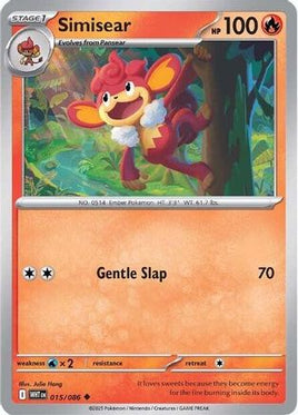 Simisear 015/086  - Reverse Holofoil SV White Flare - Uncommon