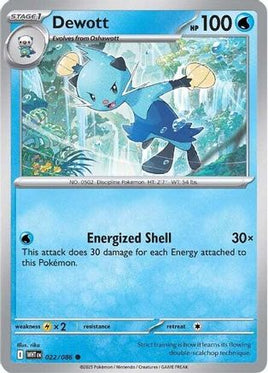 Dewott 022/086  - Reverse Holofoil SV White Flare - Common