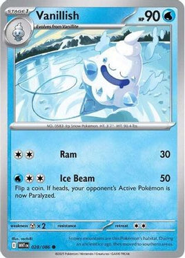 Vanillish 028/086  - Reverse Holofoil SV White Flare - Common