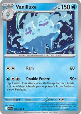 Vanilluxe 029/086  - Reverse Holofoil SV White Flare - Uncommon