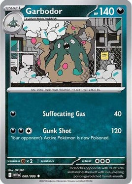 Garbodor 060/086  - Reverse Holofoil SV White Flare - Uncommon