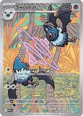 Swoobat 120/086  - Holofoil SV White Flare - Illustration Rare