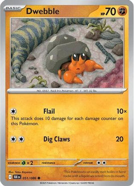 Dwebble 051/086  - Reverse Holofoil SV Black Bolt - Common