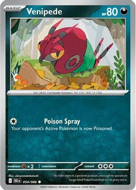 Venipede 054/086  - Reverse Holofoil SV Black Bolt - Common