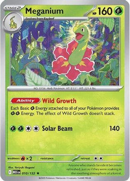 Meganium 010  - Reverse Holofoil ME01 Mega Evolution - Rare