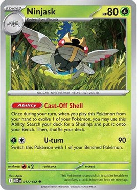 Ninjask 017/132  - Reverse Holofoil ME01 Mega Evolution - Uncommon