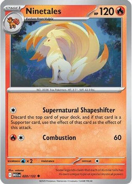 Ninetales 020  - Reverse Holofoil ME01 Mega Evolution - Uncommon