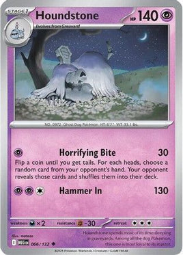 Houndstone 066/132  - Reverse Holofoil ME01 Mega Evolution - Uncommon