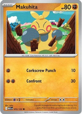 Makuhita 072  - Reverse Holofoil ME01 Mega Evolution - Common