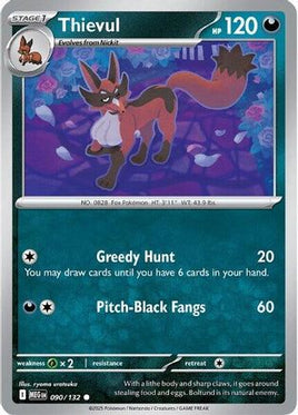 Thievul 090  - Reverse Holofoil ME01 Mega Evolution - Common