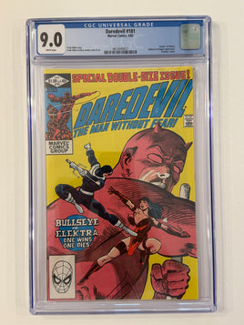 DAREDEVIL #181 CGC 9.0 Marvel 1982 Frank Miller Death Elektra Bullseye