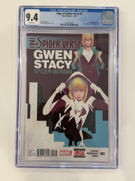 Edge of Spider-Verse #2 CGC 9.4 White Pages - Gwen Stacy 1st Print