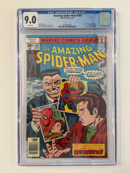 Amazing Spider-Man #169 CGC 9.0  Key Issue Dr Faustus Stan Lee Cameo 1977 Marvel